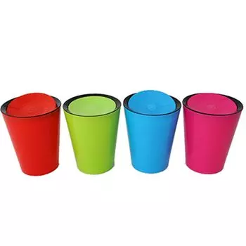 Ведро мусорное с крышкой, пластик, 30х23,5см, 4 цвета