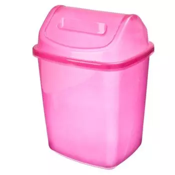 Ведро мусорное с крышкой, пластик, 33х20см