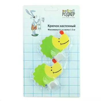 ВЕСЕЛЫЙ РОДЖЕР Крючки самоклеящиеся на блистере, 2 шт, пластик, "Зверюшки"