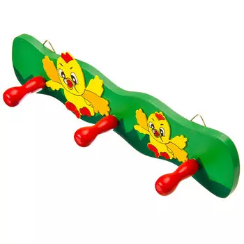 Вешалка настенная, 3 крючка, 30х6см, дерево