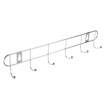 Вешалка настенная, 6 крючков, эконом, металл, 32,5х5х3,5см
