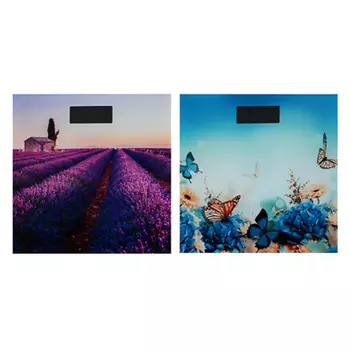 Весы напольные электронные "Летняя Фантазия", ЖК-дисплей, макс. нагр.до 180кг, 28х28х0,5см 252-657