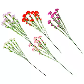 Ветка "Гвоздика кустовая", полиэстер, 63см, 5 цветов