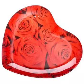 VETTA Блюдо стекло, 30,5см, "Сердце Красные розы", L215