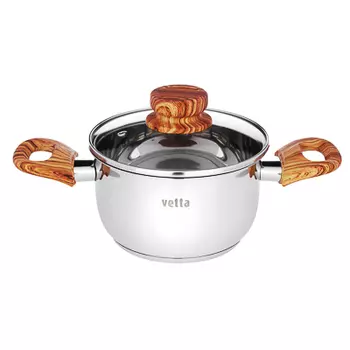 VETTA Боньер Кастрюля 16х9,5см, 1,7л, со стекл. крышкой, индукция