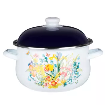 VETTA Ирисы Кастрюля эмалированная, 22см, 3,6л, индукция