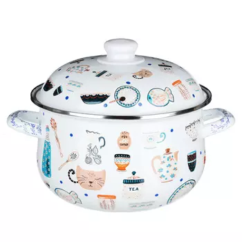 VETTA Кантри Кастрюля эмалированная, 22см, 3,6л, индукция