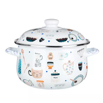 VETTA Кантри Кастрюля эмалированная, 24см, 5,0л, индукция