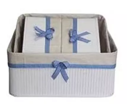 VETTA Коробка для хранения складная, бамбук, Айс Блю 40х30х18см