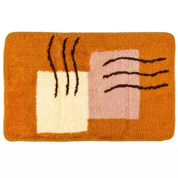 VETTA Коврик для ванной, акрил, 50x80см, "Контраст" бежевый, Дизайн GC