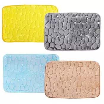 VETTA Коврик для ванной микрофибра, губка, 1,2см, 40х60см, "Камешки", 4 цвета