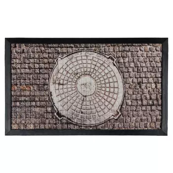 VETTA Коврик придверный, резиновый с ворсом полиэстер, 45x75см, "Крышка люка"