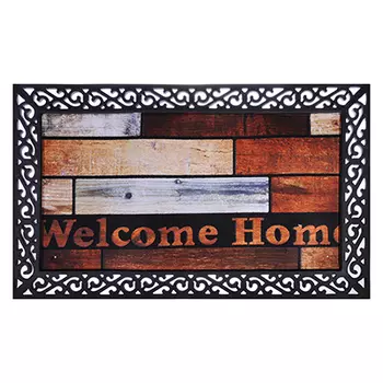 VETTA Коврик придверный, резиновый с ворсом полиэстер, 45x75см, прямоугольный, с принтом, 2 дизайна