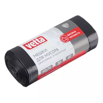 VETTA Мешки для мусора двухслойные, особо прочные30 мкм, 60 л, 10 шт.