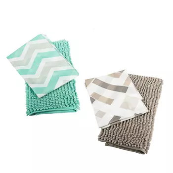 VETTA Набор для ванной: шторка п/э 180х180см с кольцами 12шт, коврик 60х40см, 2 дизайна