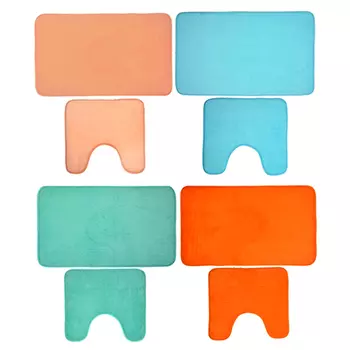 VETTA Набор ковриков для ванной "Коралл", 75х45см + 45х40см, микрофибра, 4 цвета