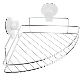 VETTA Полка угловая, металл, хром+белый, вакуумное крепление