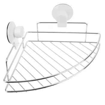 VETTA Полка угловая, металл, хром+белый, вакуумное крепление