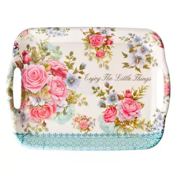 VETTA Розовый букет Поднос пластик, 38,5х29см, YL013015