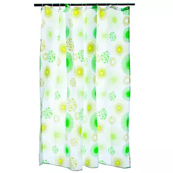 VETTA Шторка для ванной, ткань полиэстер с утяжелит, 180x180см, "Зелёные круги"