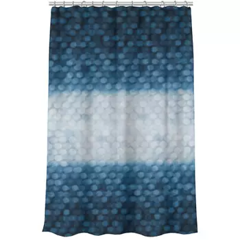 VETTA Шторка для ванной, винил, 180x180см, 12 колец, 3D, полоски, синий