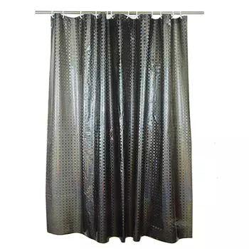 VETTA Шторка для ванной, винил, 180x180см, 12 колец, 3D, серый