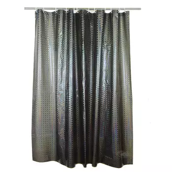 VETTA Шторка для ванной, винил, 180x180см, 12 колец, 3D, серый