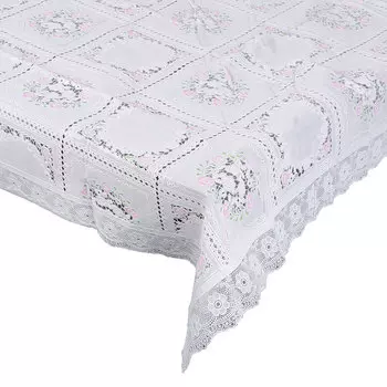 VETTA Скатерть ажурная 140x228см резная розовый цветок