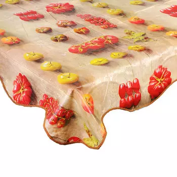 VETTA Скатерть виниловая тиснёная с каймой, 152х228см, овощи