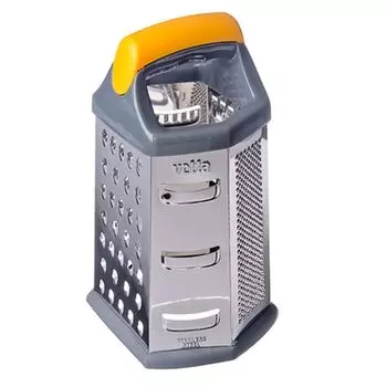 VETTA Терка 6-и сторонняя 22см желтая ручка нерж. сталь GCS-001
