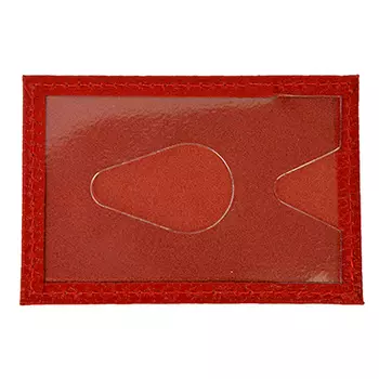 Визитница на одну карту, натур. кожа, BS80 6,5х9,5см, синий орфей-312, черный доллар-300, алый-307