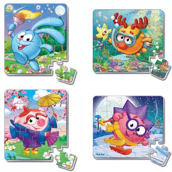 ВЛАДИ ТОЙС Пазлы мягкие магнитные в стакане, 20 дет., Бумага, ЭВА, d7,5х11см, 4 дизайна