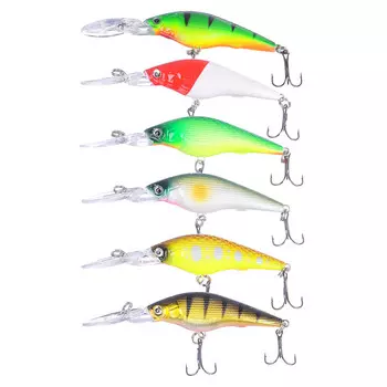 Воблер AZOR FISHING Минноу Классик, F, 5, 7 гр. 8, 7 см, глубина 1, 0-1, 5 м, 6 цветов