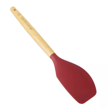 ВСЁГАЗИН Лопатка узкая, силикон, деревянная ручка