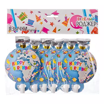 Язычки, 6 шт, пластик, "Радуга"