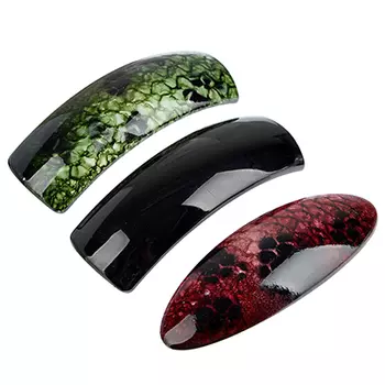 Заколка-автомат для волос, 9см, металл, пластик, 3 дизайна