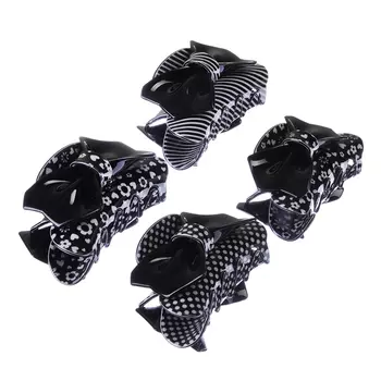 Заколка-краб для волос, пластик, 8,5 см, 3-6 дизайнов