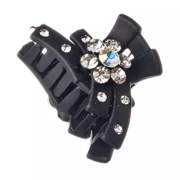 Заколка-краб для волос, пластик, стекло, 3,5 см