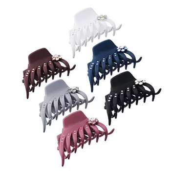 Заколка-краб для волос, пластик, стекло, 8 см