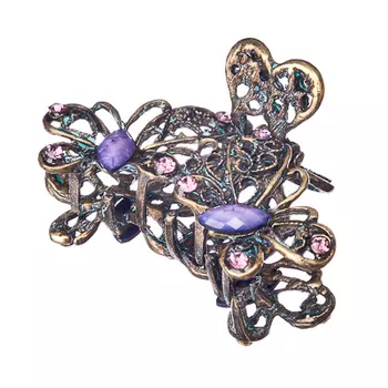 Заколка-краб МЕТ-07, 4,5см, металл, ПВХ