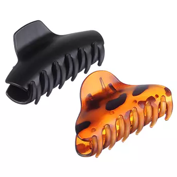 Заколка-краб, пластик, 8см, 2 дизайна, 2 цвета