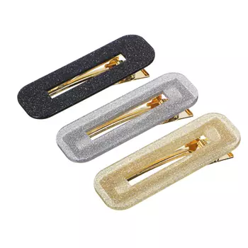 Заколка-зажим, сплав, пластик, 6,7см, 3 цвета