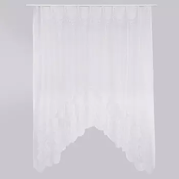 Занавеска тюлевая для кухни 170x160 см, 100% полиэстер, 2 дизайна