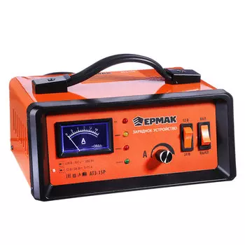 Зарядное устройство автоматическое АТЗ-15Р, 0-15A, 12В/24В, металлический корпус, регулировка тока,