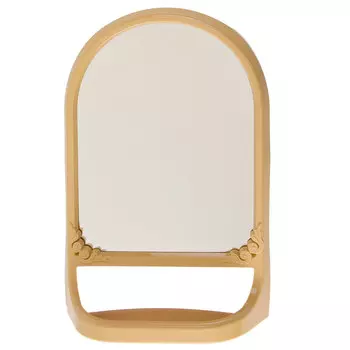 Зеркало 59x39x13см, с полкой, бежевый, Октябрьский М4516