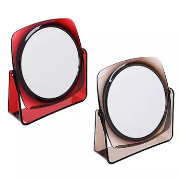 Зеркало настольное, 16,5х17,5см, пластик, стекло, 2 цвета, 1207С