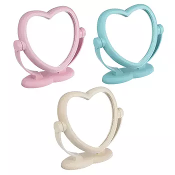 Зеркало настольное, 20,5х21 см, стекло, пластик, 3 цвета