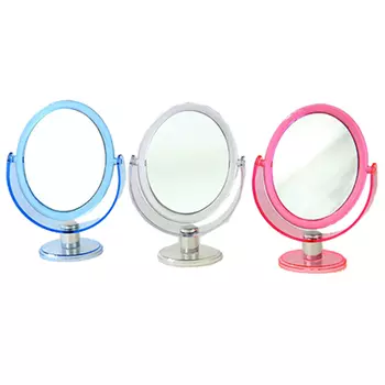 Зеркало настольное овальное, пластик, d. 22 см, 3 цвета