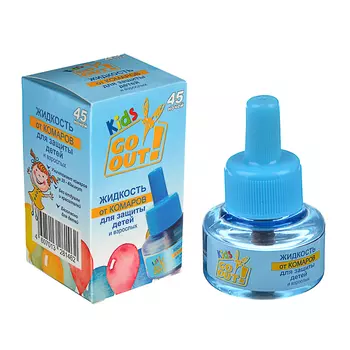 Жидкость от комаров GO OUT детская 45 ночей, 30мл, без запаха