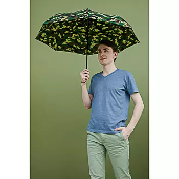 Зонт мужской, полуавтомат, сплав, пластик, полиэстер, длина 55см, 8спиц, 3 цвета,3713А